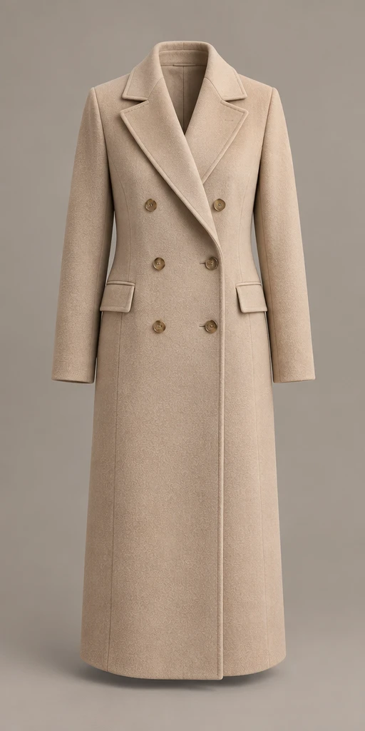 The Signature Cashmere Coat in Sand, front view